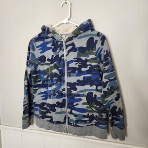 HANNA ANDERSSON Blue Grey Camp Sherpa Zip Jacket